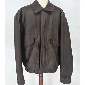 Gordon & Ferguson 1871 Vintage Leather Bomber Jacket Mens L Brown Pigskin 90s